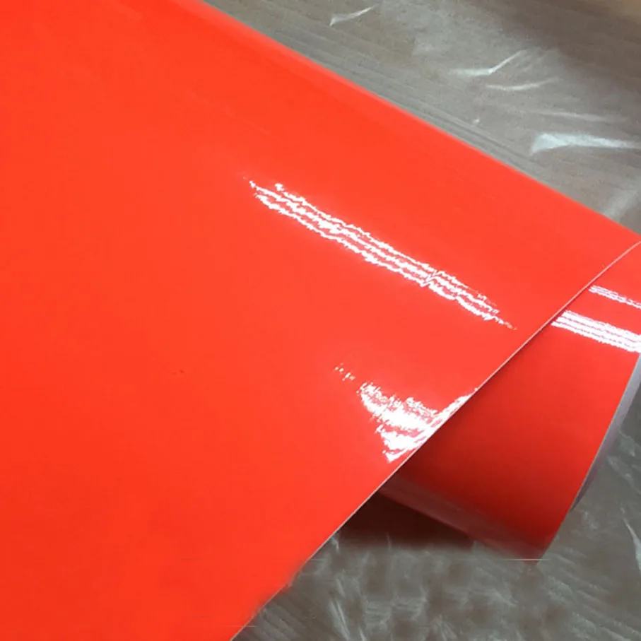 50cm*2/3/5m Premium Gloss Fluorescent yellow Car Vinyl film Body Sticker Car Wrap With Air Free Bubble For Vehiche Motorcycle