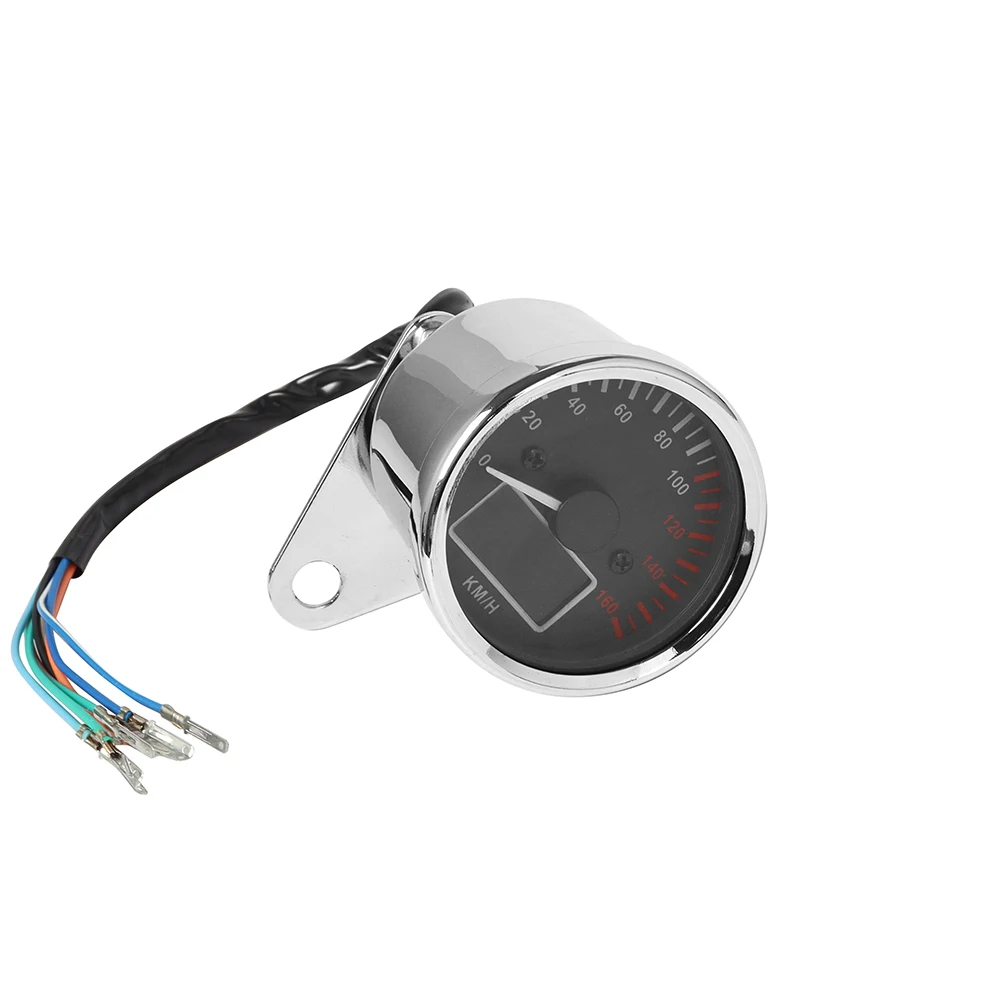 Retro Motorcycle LCD Speedometer Odometer DC 12V Chrome/ Black Multifunction Fuel Gauge Assembly 0~160KM/H For Honda for Yamaha