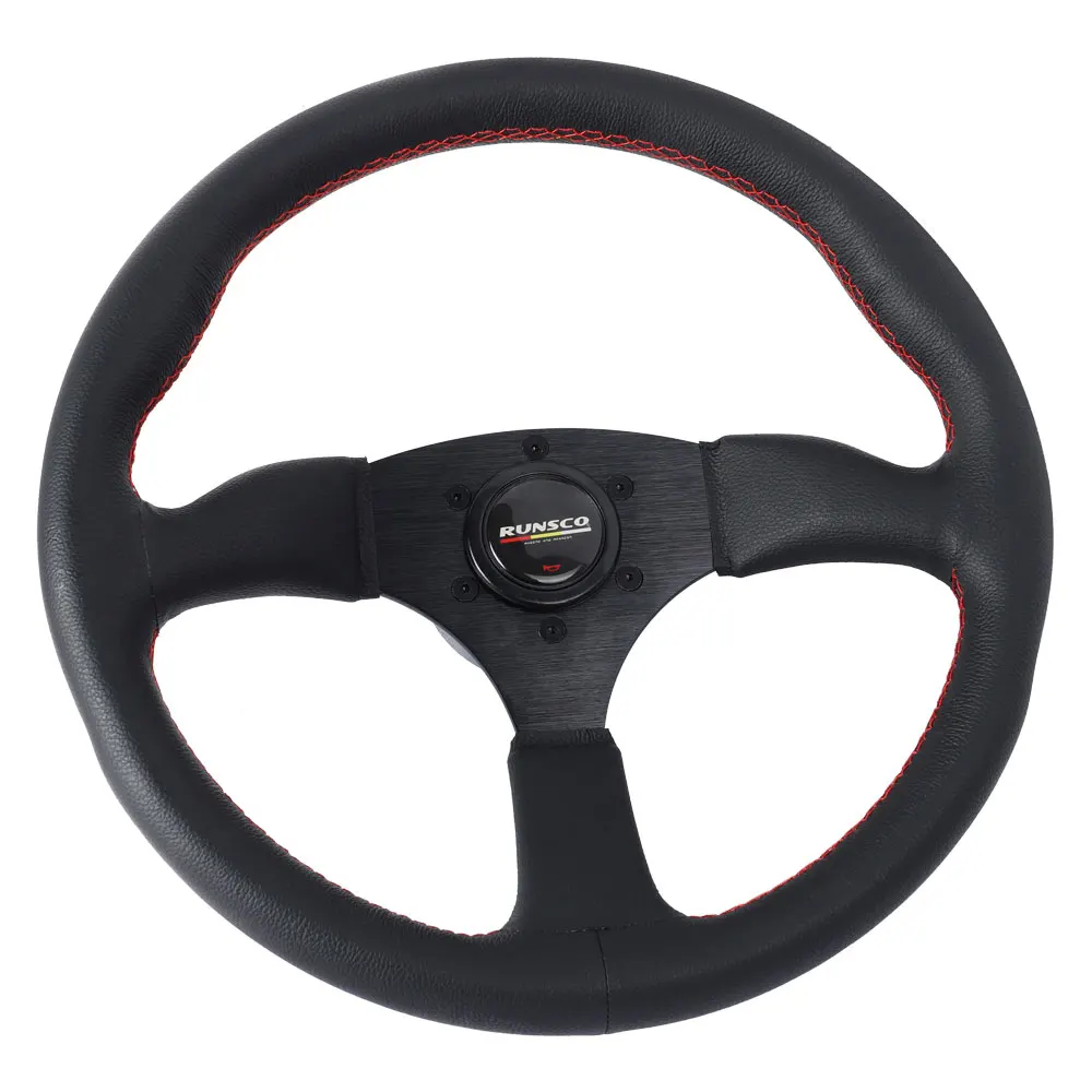 350mm/14Inch Steering Wheel Genuine Leather Drift Car Racing Game Pc Steering Wheel