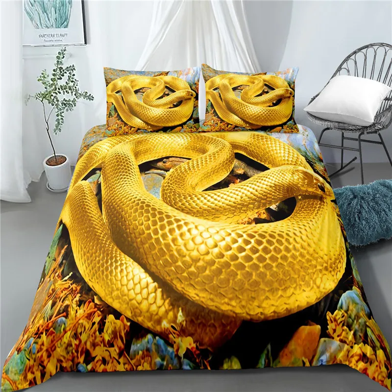 

3D Boa Constrictor Duvet Cover Set Single Double Twin Queen 2/3pcs Bedding Sets Universe Outer Space Themed Bed Linen