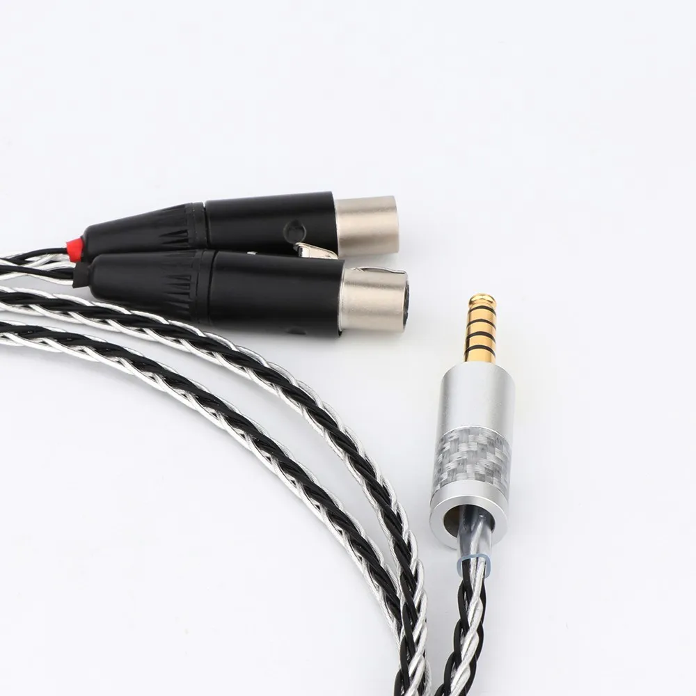 4.4MM Balanced Silver Plated Earphone Headphone Upgrade Cable for Audeze LCD-3 LCD3 LCD-2 LCD2 LCD-4