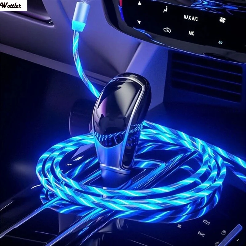 Sạc Nhanh Từ USB Loại C Đèn LED Sạc Nam Châm Micro USB Cho iPhone 11 Samsung Huawei Dây dây