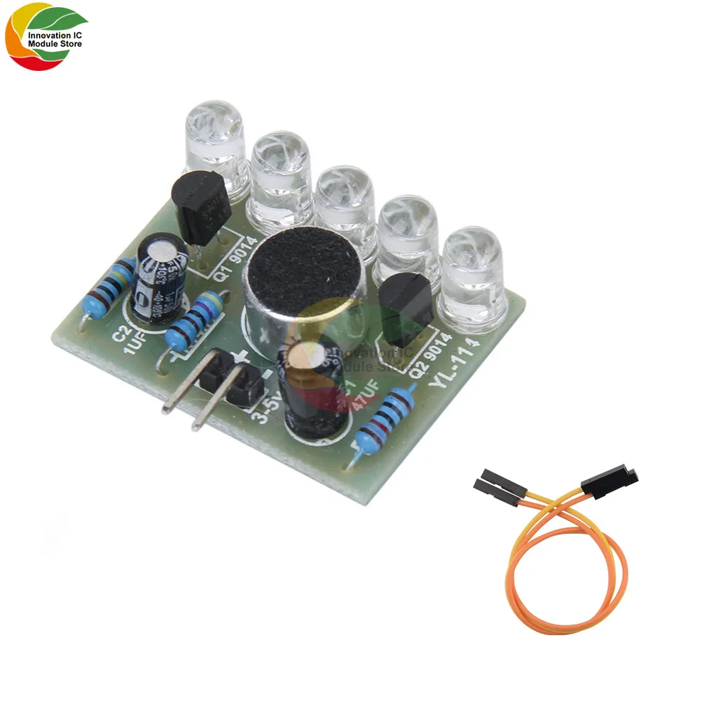 Ziqqucu Voice Detect Sensor Board Sound Control Melody LED Light Indicator Module Electronic Production DIY Kit for Arduino