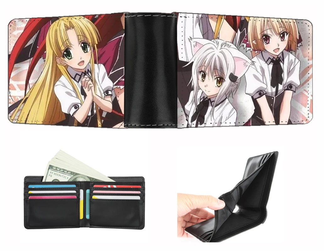 Anime High School DxD wallet Men women short wallet teenagers Card Holder PU Short Zero Wallet student Coin Purse