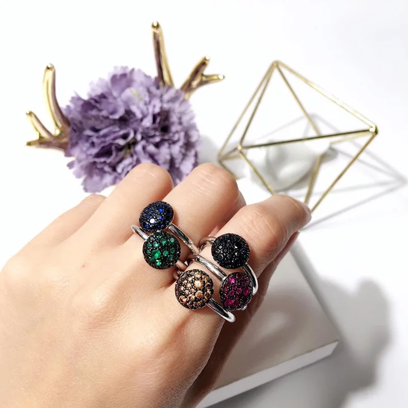 High Quality Beehive Style Gold Color CZ Ring For Women Fashion Jewelry
