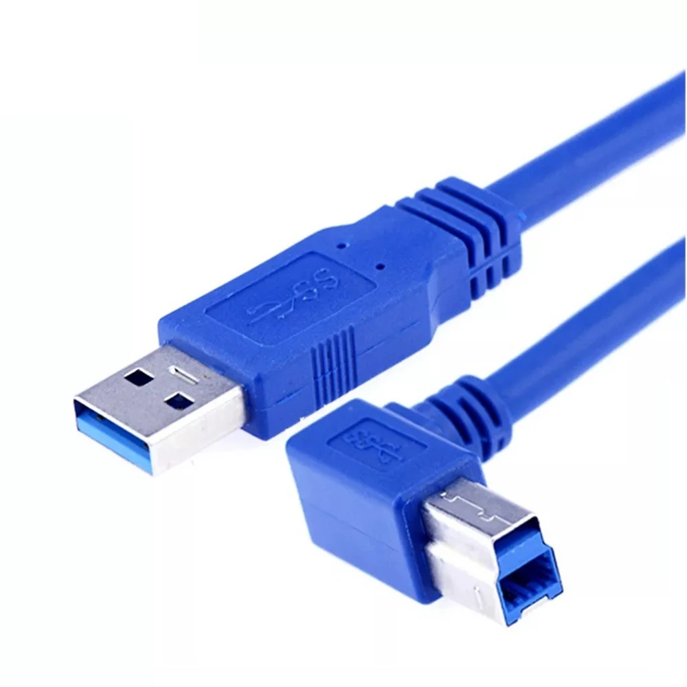 USB 3,0 EIN Stecker auf Links Winkel 90 Grad B Stecker AM/BM High Speed Drucker Kabel 0,6 m 1m 1,8 m 3m