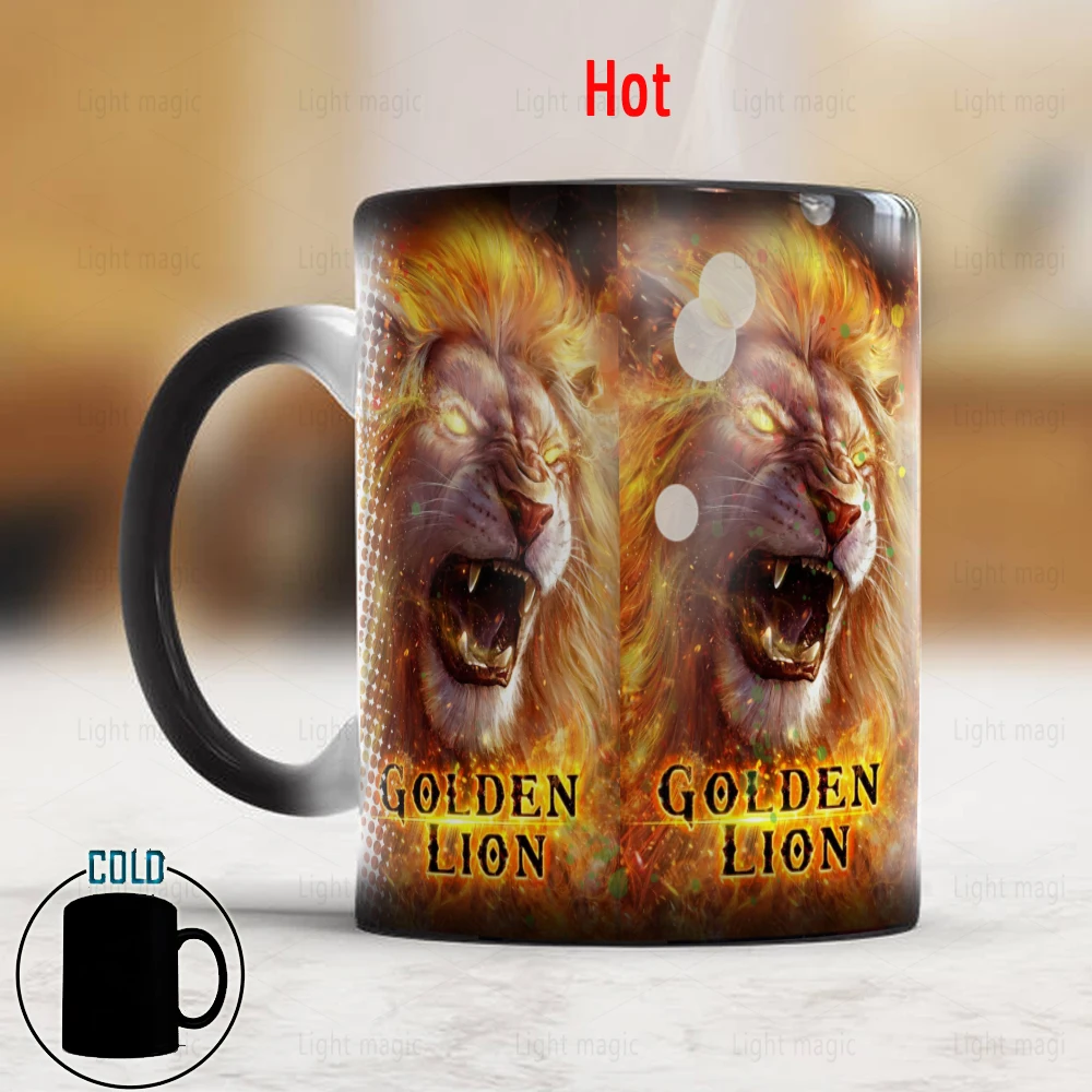 The Kind of Animals Lion Mugs 11oz Ceramic Color Changing Coffee Mug Animal Lovers Gift Mug Office Tea Cup