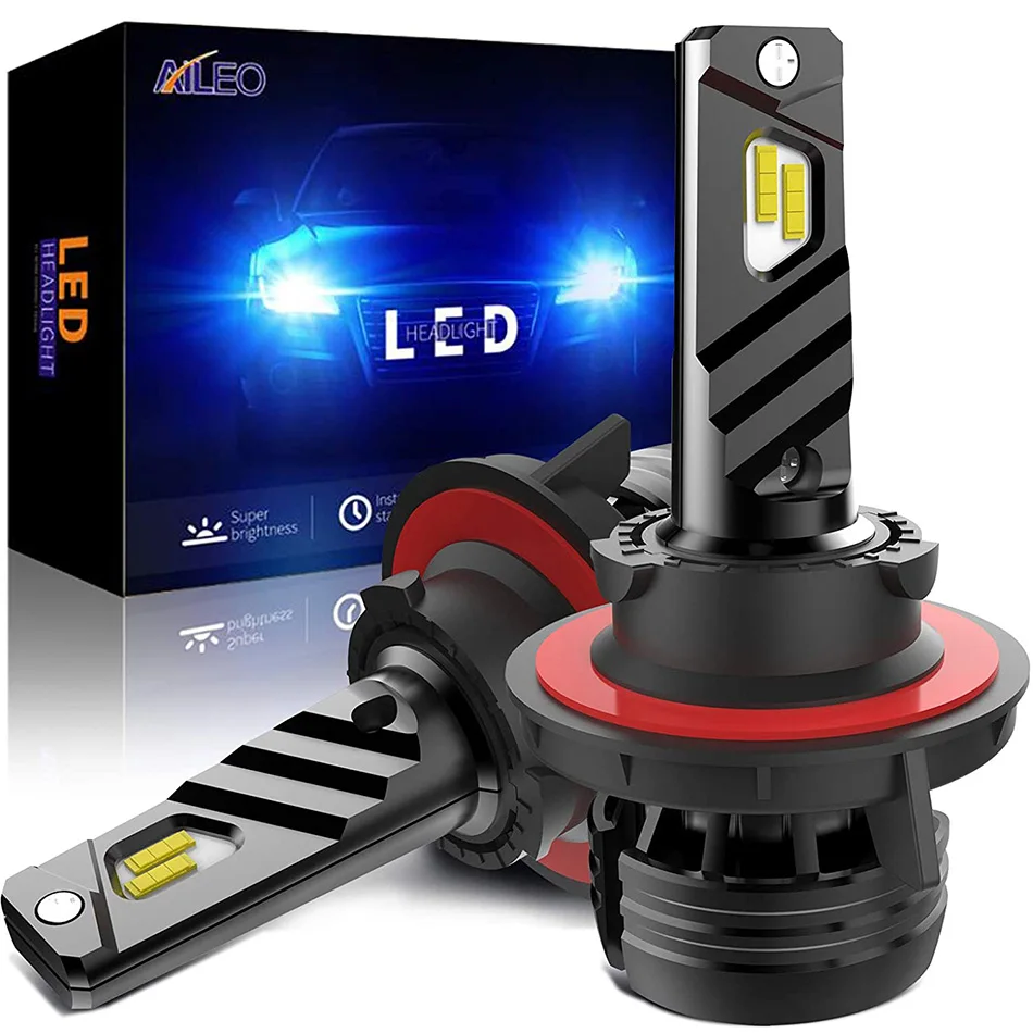 AILEO High Brightness Car Headlights Bulbs H13 LED 9008 Hi/Lo Beam 6000K White  24xCSP Chip 60W 12000LM IP67 Turbofan Auto Lamp