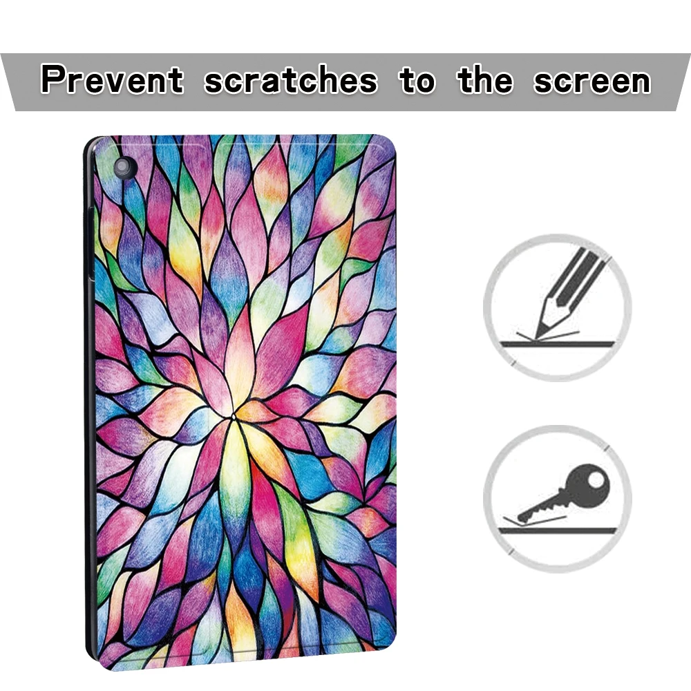 Shockproof Printing High Quality Leather Tablet Case  for Fire HD 10 (5th/7th/9th Generation) Foldable Tablet Cover Case