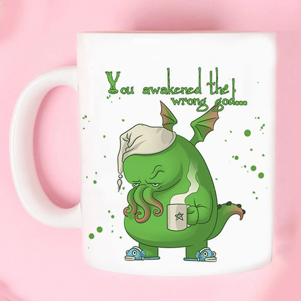 You Awakened the Wrong God Cthulhu Mug 350ml Ceramic Creative Milk Tea Coffee Mugs