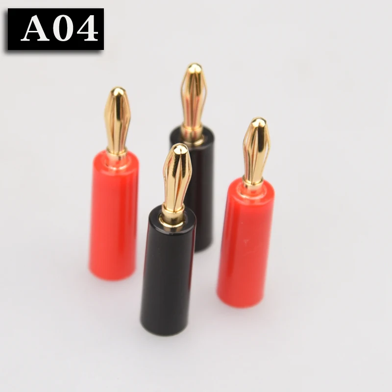 HIFIDIY LIVE 4 Stück/Set 4 mm reines Kupfer vergoldeter Bananenstecker-Anschluss für Audio-Video-Lautsprecher-Adapter, Terminal-Anschluss-Set