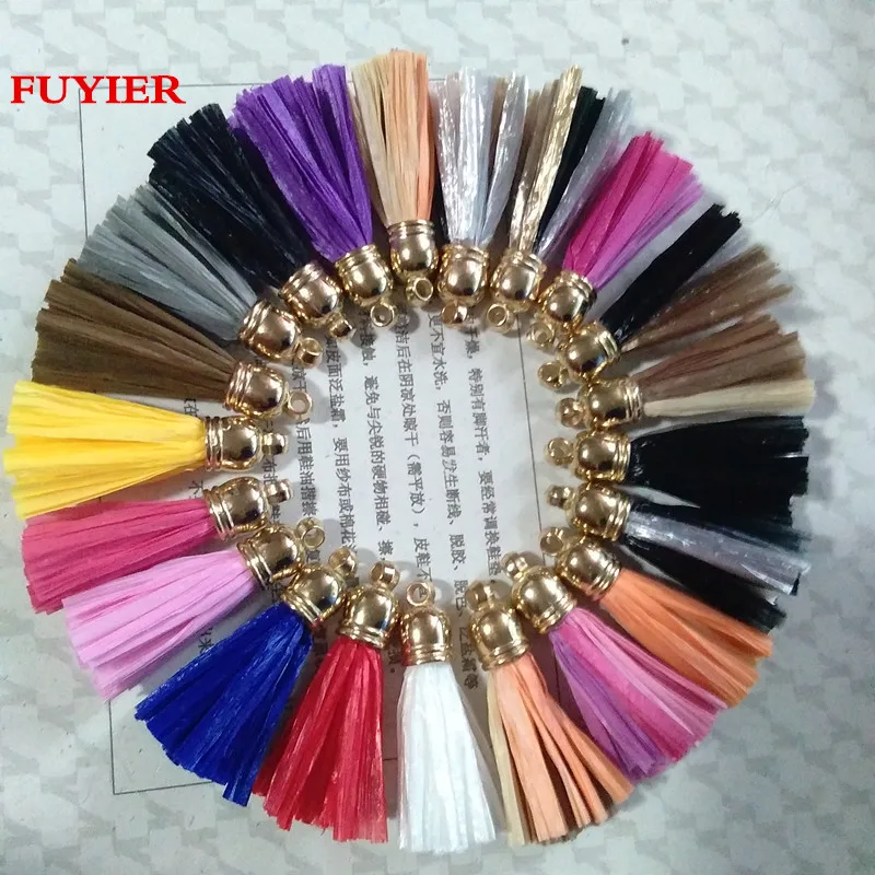 3.5 cm Rayon Raffia Tassel Pendant 15 Colors DIY Jewelry Making Accessories Charming For Keychains Earrings Bags Phone Curtain