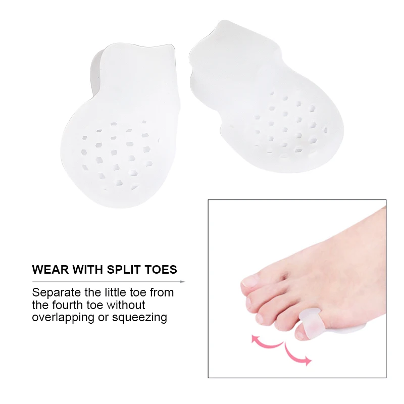 2pcs Little Toe Hallux Valgus Corrector Silicone Gel Bunions Toe Separator Finger Toes Straightener Feet Care Protector Tools