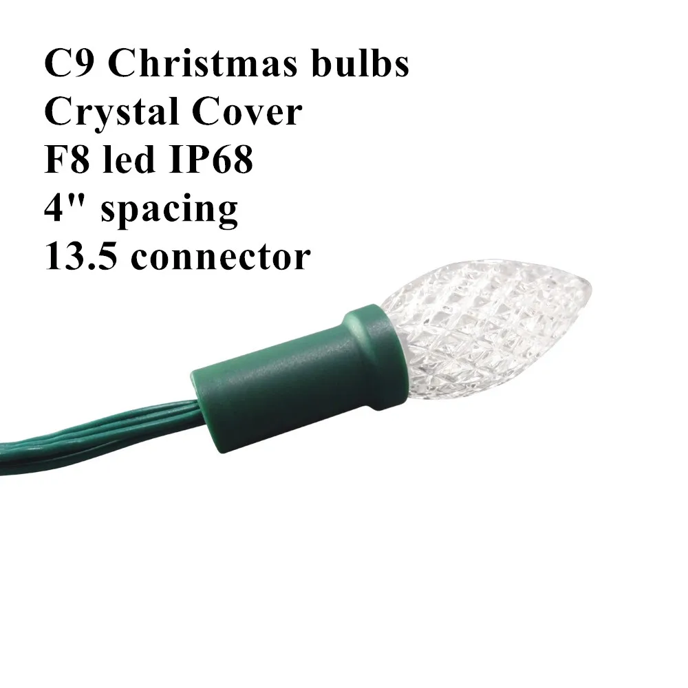 addressable RGB C9 DC12V WS2811 LED Christmas Pixel String Light with 13.5mm/Xconnect/Paul Zhang type Waterproof Connector