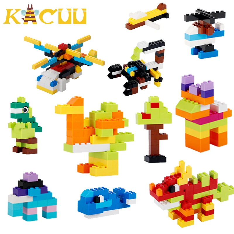 500-1500PCS DIY Assembly Building Blocks Sets Classic City Colorful Construction Bricks Educational Toys For Children