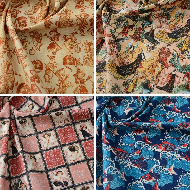 Sewing Cotton Fabric For Patchwork Quilting Needlework By The Yard Vintage Printed Fabric Sew Clothes Home Textile DIY Material