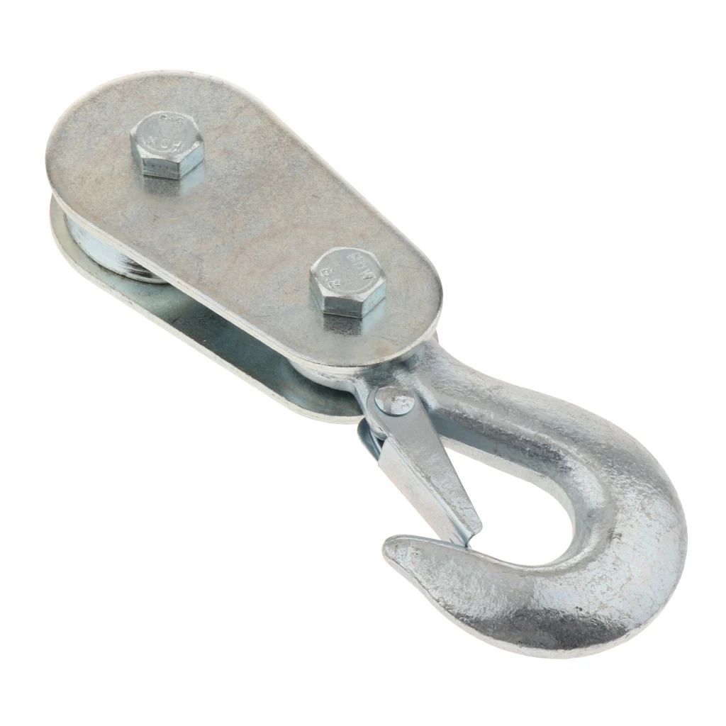 Heavy Duty Pulley Lifting Block Hoist with Hook for Cable, 2-Ton Capacity
