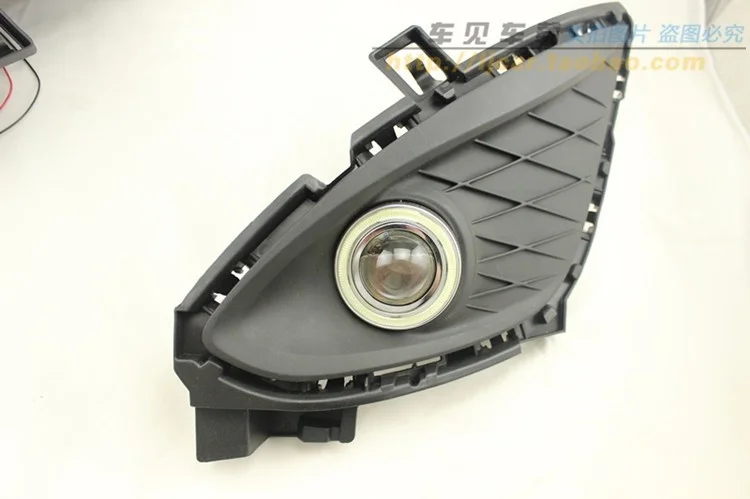 Eosuns Innovative Cob Angel Eye Led Daytime Running Light Drl + Halogen Fog Lamp + Projector Lens for Mazda 5 2011-12