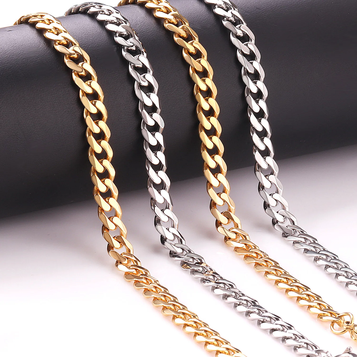 LUXUKISSKIDS Wholesale 7mm Steel Chain Necklace For Men Women Stainless Steel Necklaces Long Chain Wholesale DIY Jewelry Making