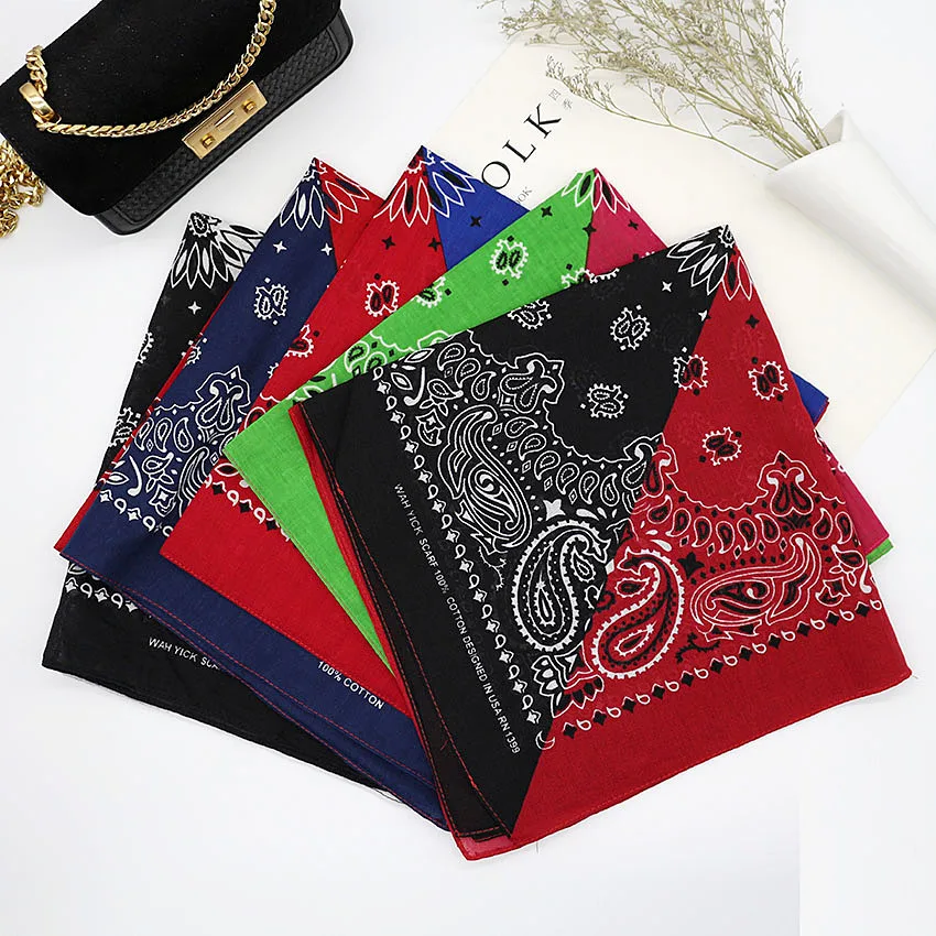 Bandana Head Scarf Unisex Hip Hop cotton  Hair Band Neck Scarf Sports Headwear Wrist Wraps Square Scarves Print Handkerchief