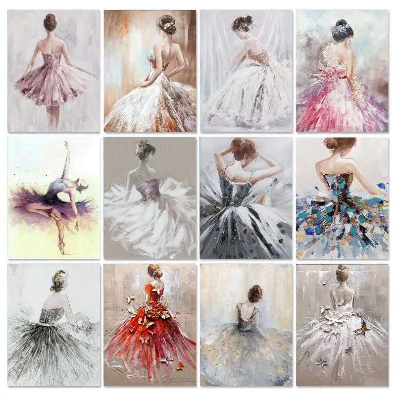 Gatyztory Paint By Numbers For Adults Children Ballet Girl DIY HandPainted Oil Painting Figure Picture Home Wall Decor Gift