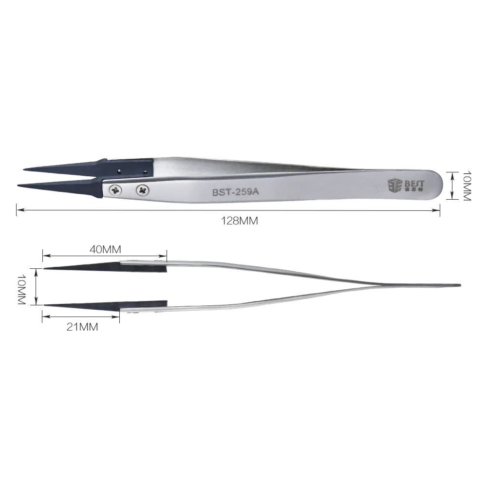 1Piece Head-changed Anti-Static Tweezers Plastic Straight Tips for Mobile Phone Computer Repair tools