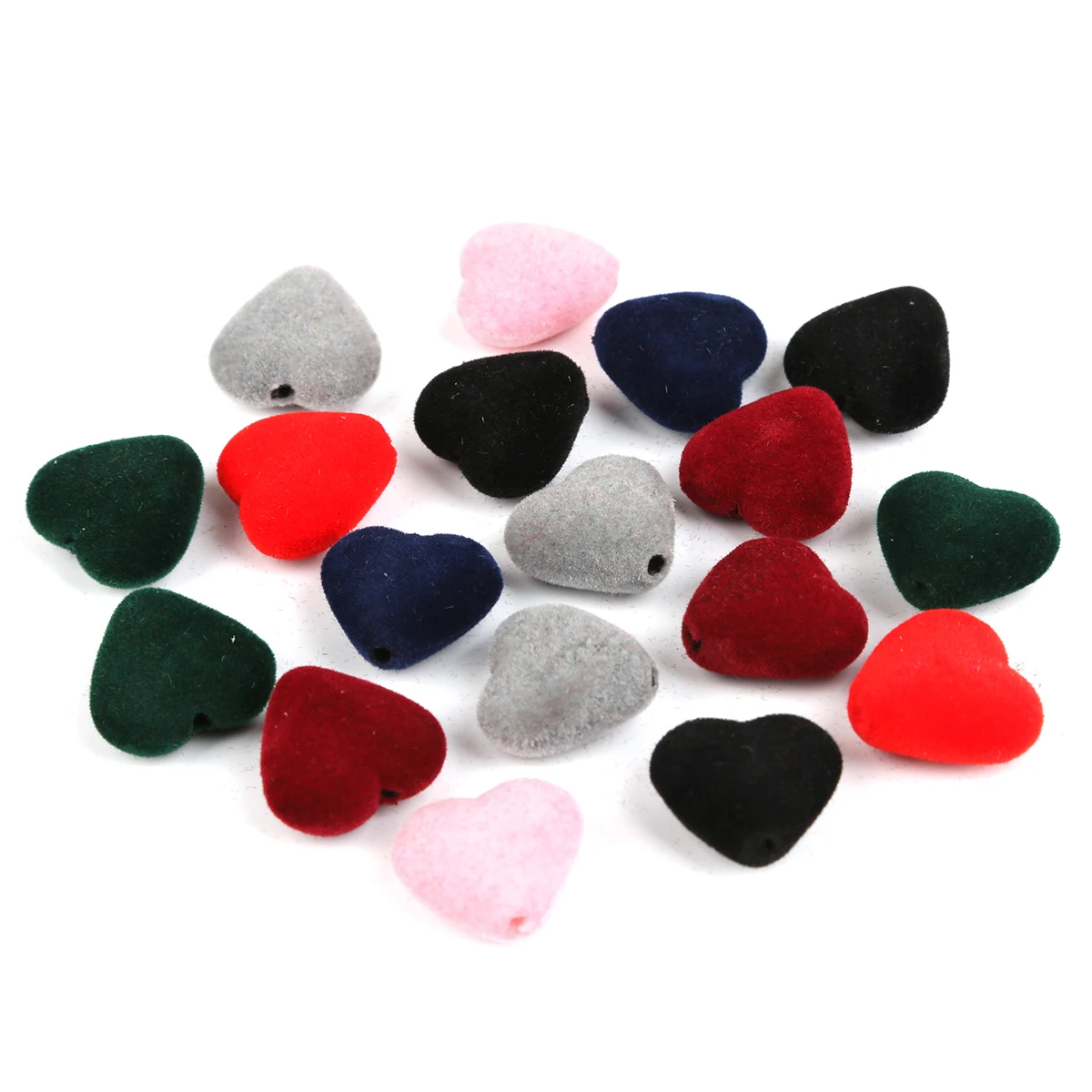 Soft Velvet Heart Pendant Multi-Colored Hole Size 1.5mm 10/20pcs Used For DIY Earrings Bracelets Necklaces Jewelry Crafts