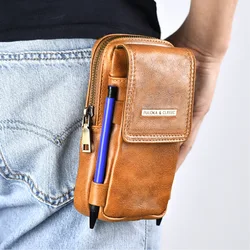 Vertical Men'S Mobile Phone Waist Bag Large Capacity Zero Wallet Wearing Belt Mobile Phone Bag Mountaineering Hanging Waist Bag