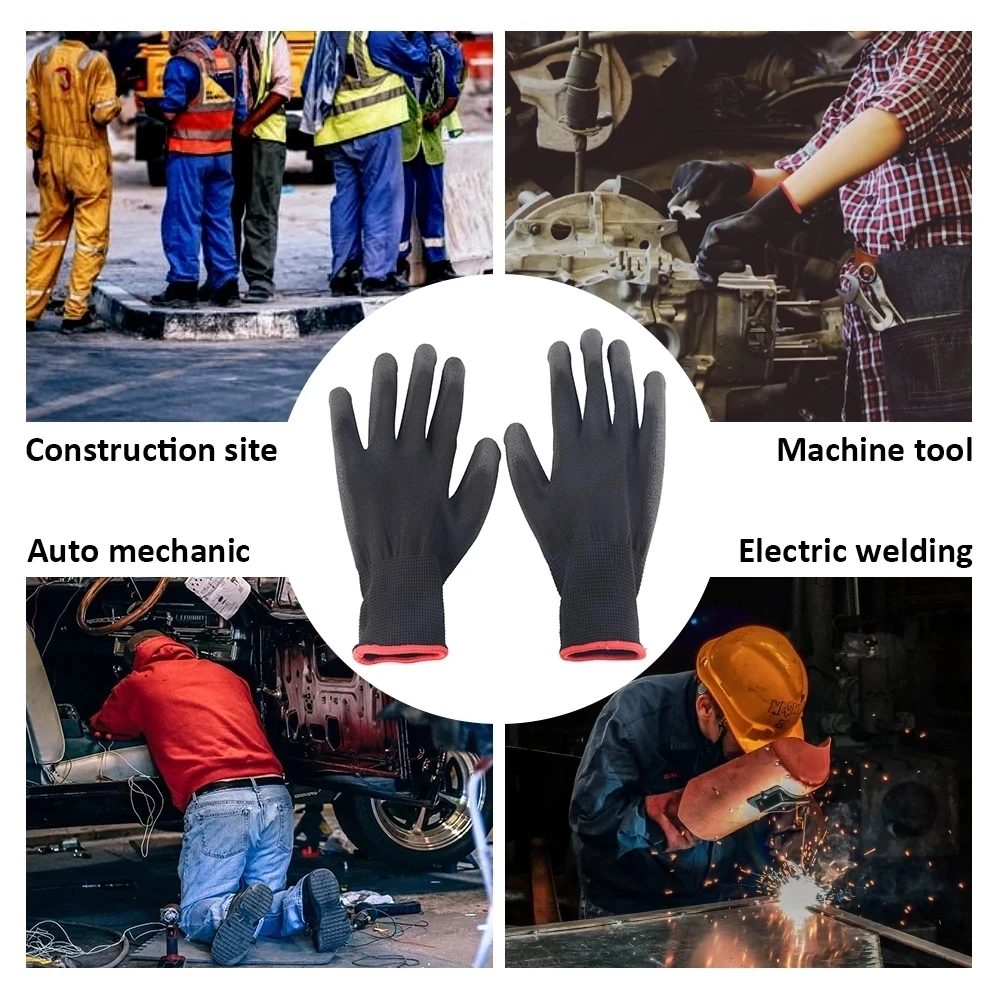 Nitrile rubber, PU-coated safety work gloves, palm-coated safety gloves, suitable for automobile construction and maintenance.