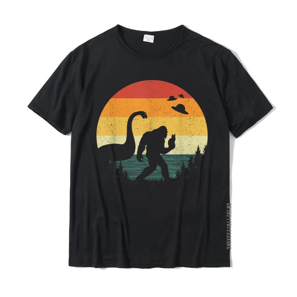 Retro Bigfoot Ufo Abduction Sasquatch Cat Loch Ness Monster T-Shirt Adult Family Crazy Tops & Tees Cotton Tshirts Family