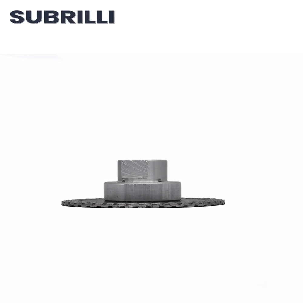 SUBRILLI 3 "Pisau Berlian Mini Ditekan Panas dengan Roda Berlian Cakram Pemotong Ukir Flange M14 5/8-11 Yang Dapat Dilepas untuk Pengukir