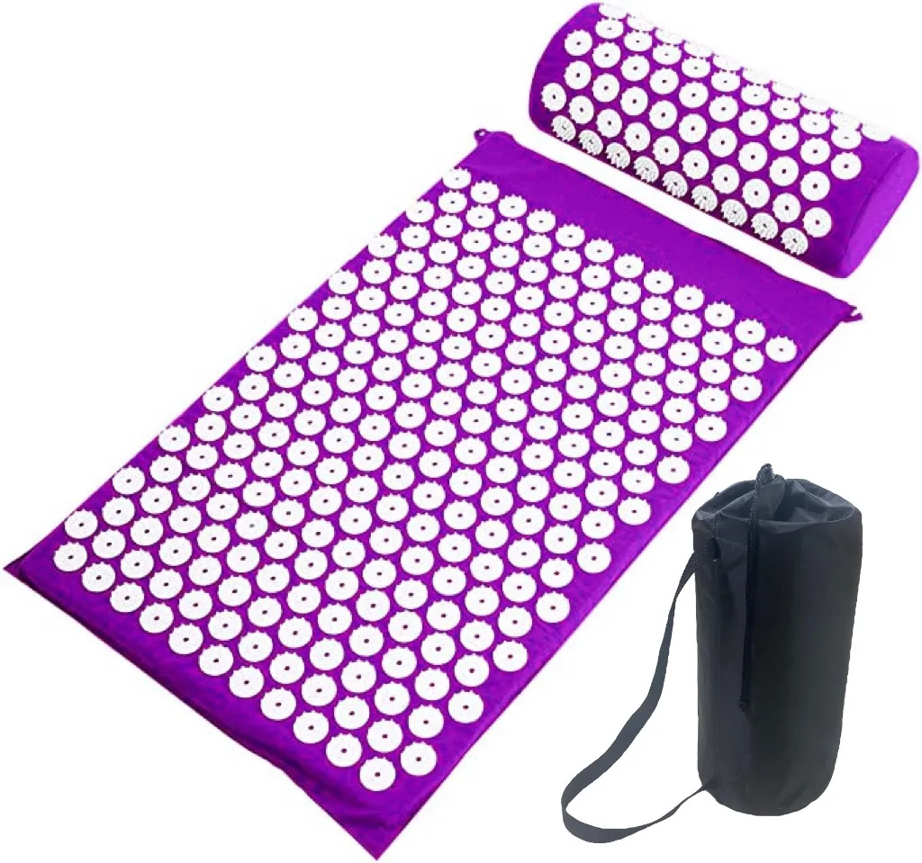 Yoga Massage Mat Acupressure Mat for Back Neck Needle Acupuncture Pad Pillow Set Kuznetsov Applicator Spike Massager Cushion