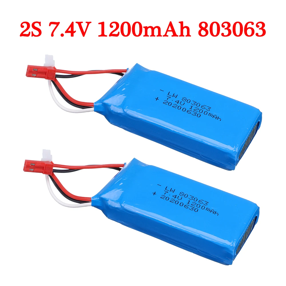 2PCS/lot 7.4V 1200mAH Lipo Battery For WLtoys V353 V666 RC quadrocopter X6 H16 7.4 V 1200 mAH battery 723060 2S 7.4 Lipo battery