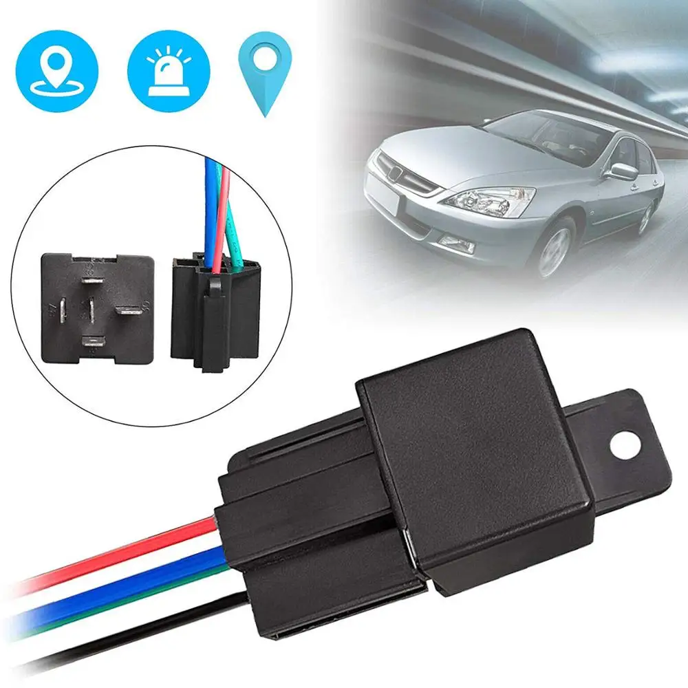 Car Tracking Relay GPS Tracker Device GSM Locator Remote Control Anti-Theft Monitoring Cut Off Oil Power System