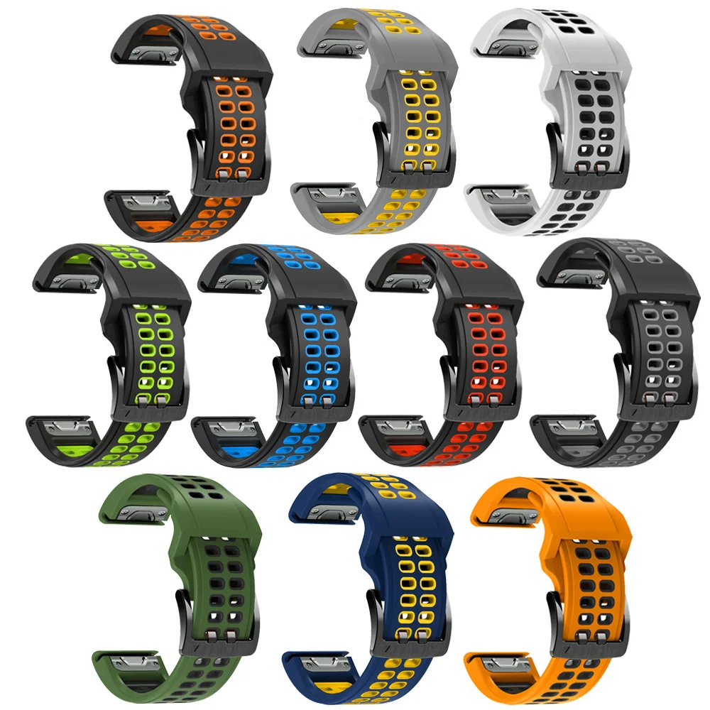 Correa de silicona de ajuste rápido para reloj inteligente, pulsera para Garmin Fenix 6 6X Pro 5 5X Plus 7 7X epix 3 3HR 935 Mk1 22 26mm