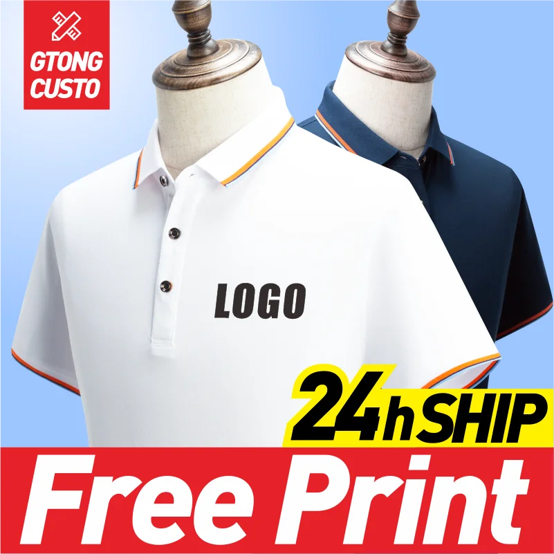 GTONG Summer Casual Men's And Women's Custom Short-sleeved Printed Logo Breathable Polo Shirt With Embroidery