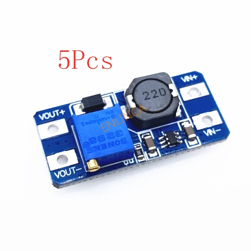 5PCS MT3608 DC-DC Step Up Converter Booster Power Supply Module Boost Step-up Board MAX output 28V 2A