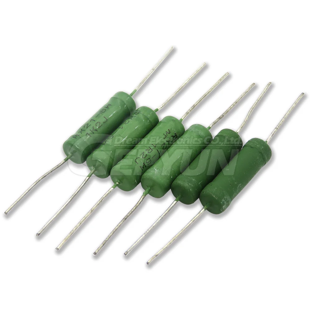 5PCS RX21 6W Wire Wound Resistance 5% 1R 10R 100R 1K 10K 12K 15K 18R 20R 22R 24R 27R 30R 33R 36R Resistor