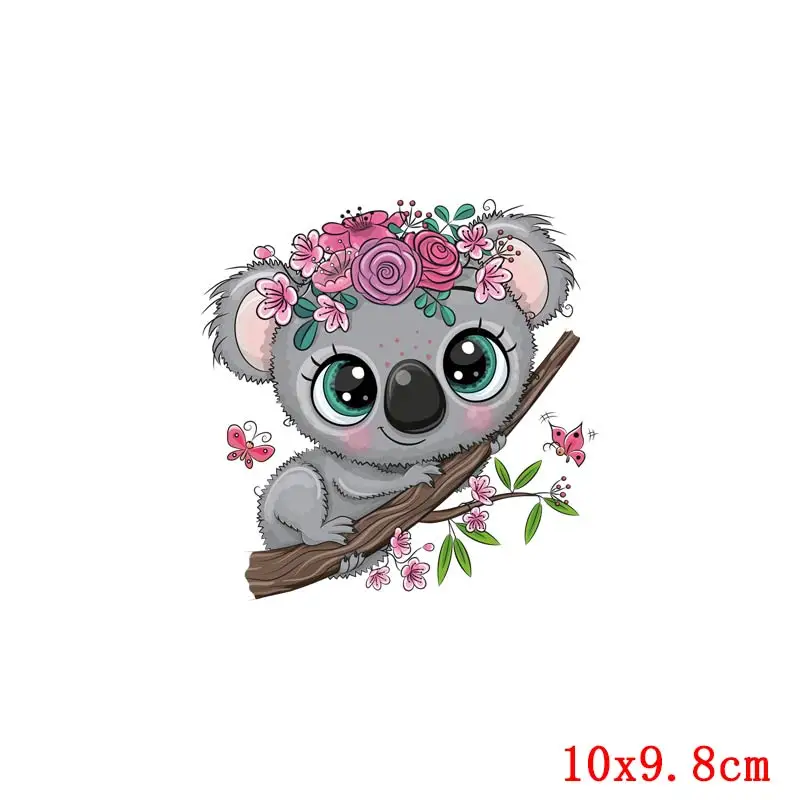 Prajna Lovely Koala Iron On Heat Transfers Vinyl Thermal Heat Transfer Cartoon Patches For Clothing DIY Stickers On Baby Clothes