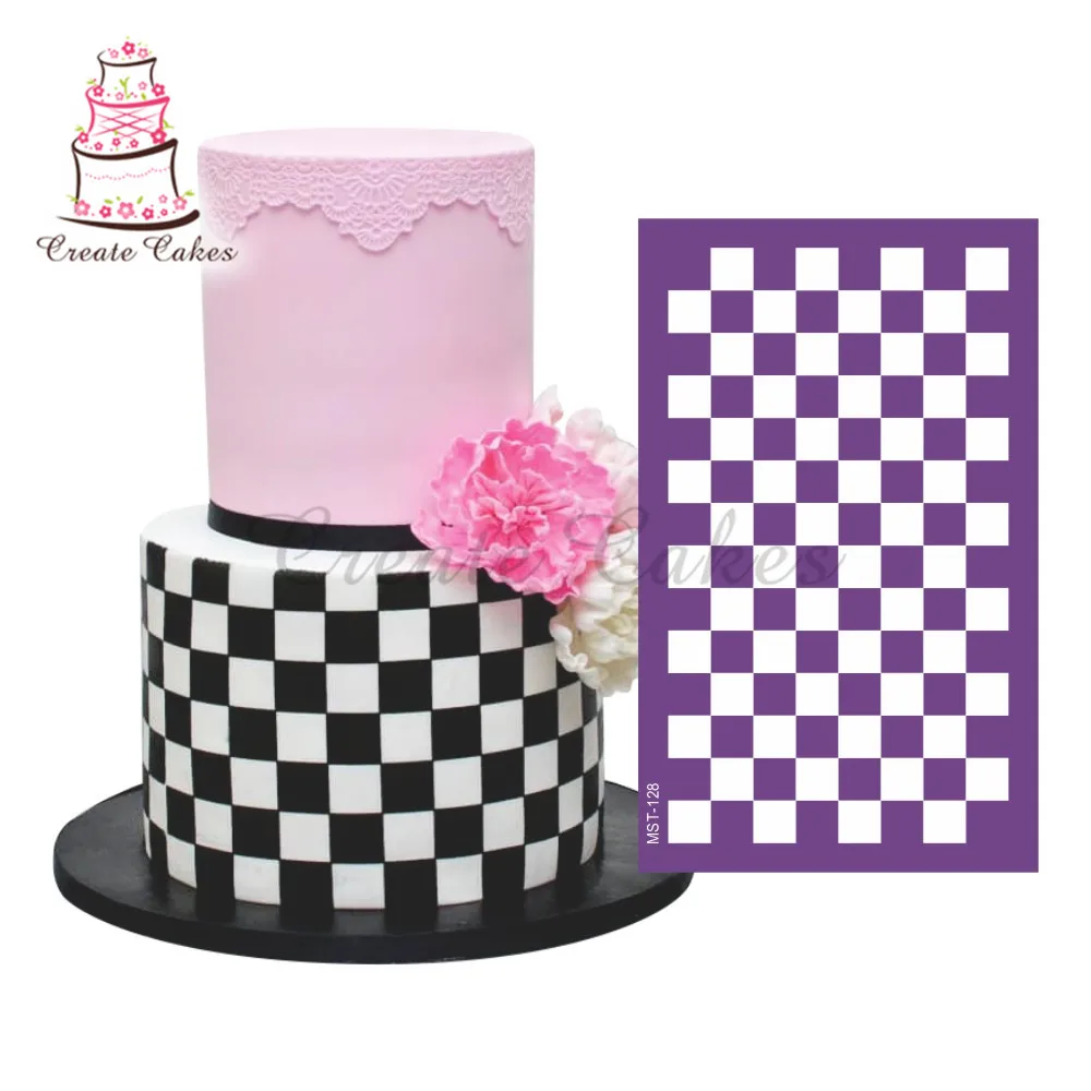 Square Lattice Design Cake Stencil Mesh Stencils For Wedding Cake Border Stencils Fondant Mould Cake Decorating Tool Cake Mold