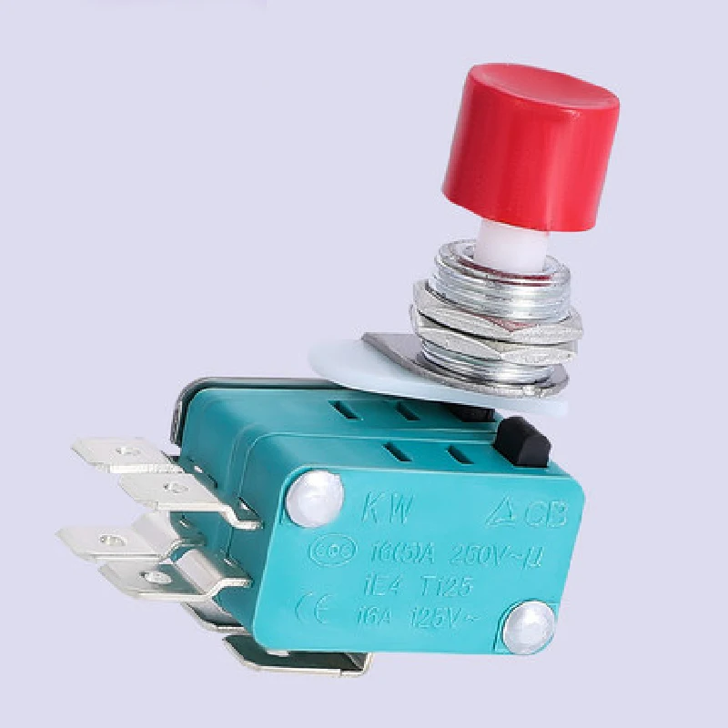 DS438-448 Momentary Push Button Miniature Micro Switch Self-resetting Copper Contact Switch Red Green Cap