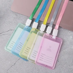1PC Transparent Bank Bus Credit Card Holder Cover Storage Card Holders Women Men Kids ID Name Cards Protector Cover Double Sided