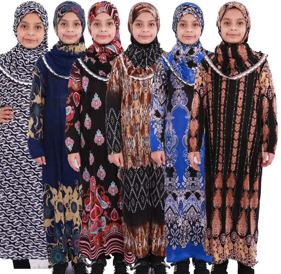 Girls Pakistan Eid Muslim Dress Women Kaftan Abaya Dubai Oman Dlothes Gulf Abayas Hijab Femme Musulman Caftan Marroqui Djellaba