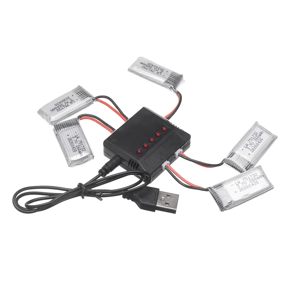 3.7V 260MAh สำหรับ H36 Eachine E010 E011 E012 E013 Furibee F36 RC Quadcopter อะไหล่3.7V 751732 Lipo 5Pcs