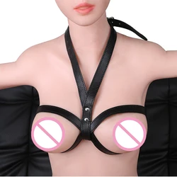 Leather Breast Bra Mamma Bondage Harness Sex Belt Slave Games Exotic Accessories BDSM Restraints Sexual Toys for Women Sex Toys