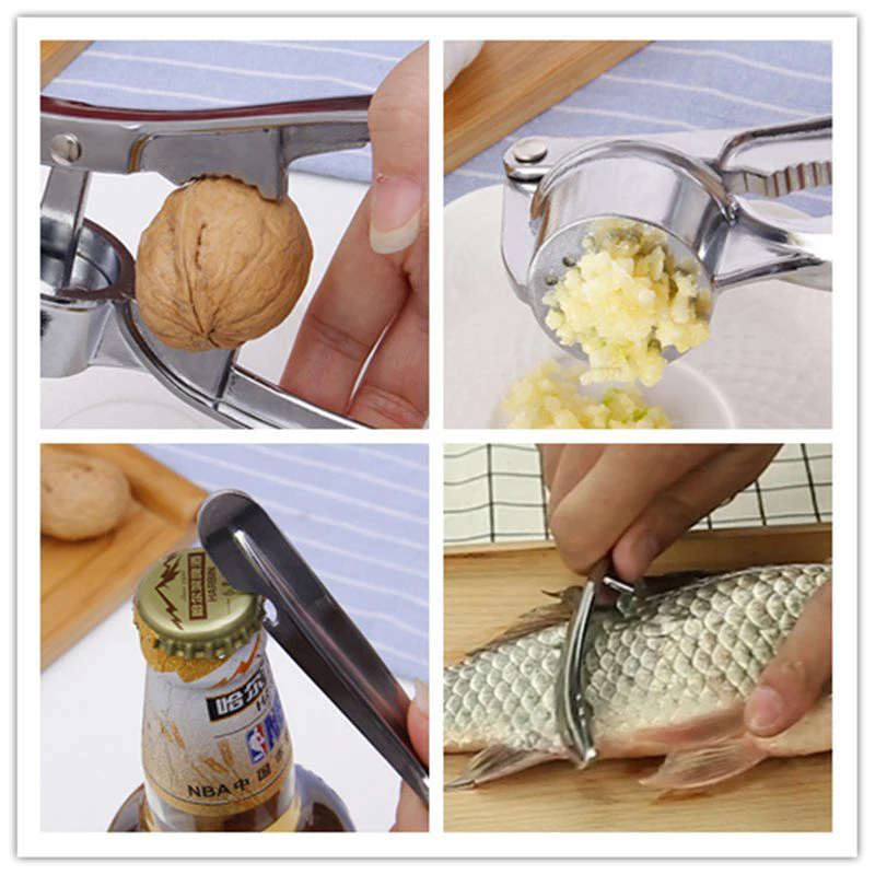 1Pcs Knoblauch Presse Crusher Küche Knoblauch Smasher Manuelle Presse Gemüse Squeezer 4-in-1 Multifunktionale Küche Zubehör
