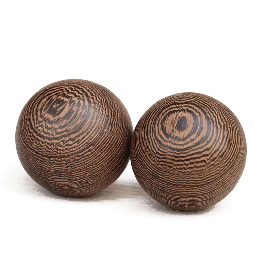 Solid wood Handball 2X Chinese Baoding Balls Fitness Handball Health Exercise Stress Relaxation Therapy Chrome Hand Massage Ball