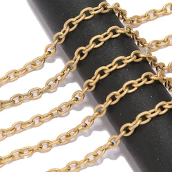 1 Meter Stainless Steel  Chunky Chains Textured Punk Choker Necklace for DIY Jewelry Making Accessories Supplies 8x11mm