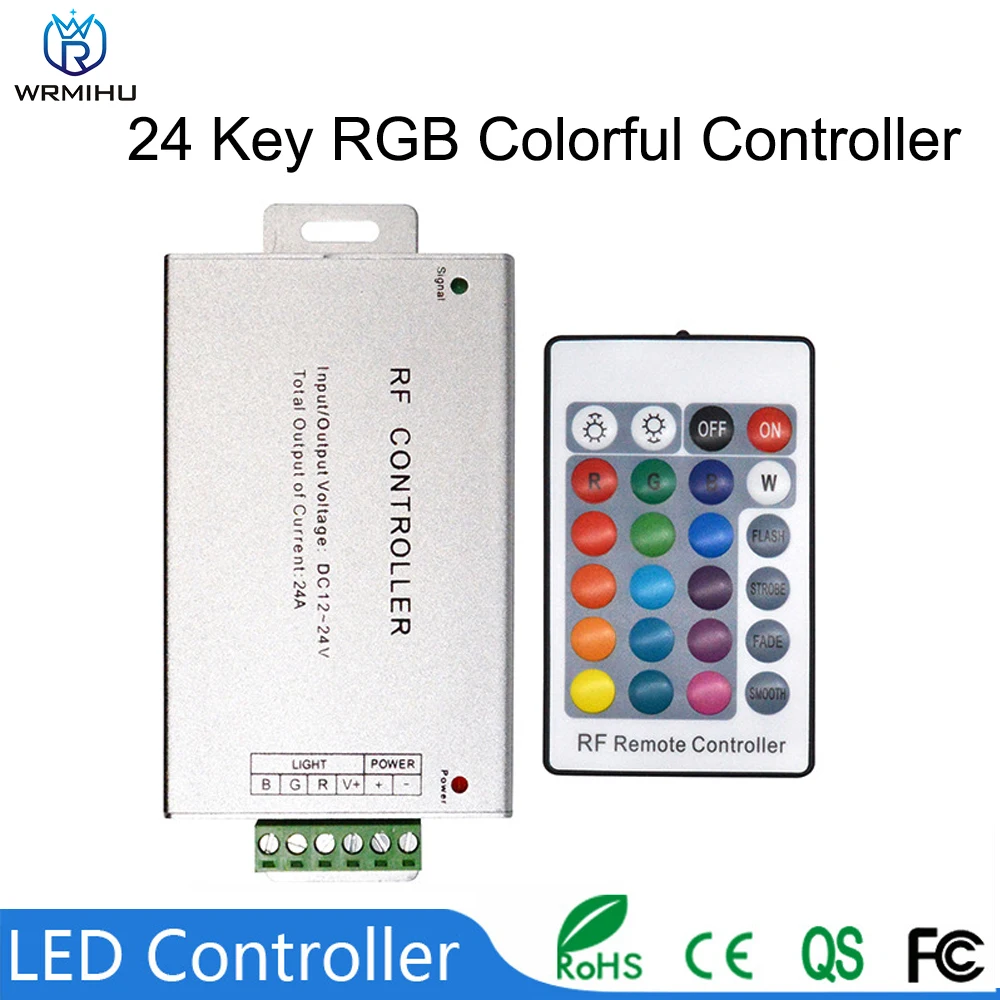 DC12-24V 20 Key 18A 24 Key 24A Colorful RGB Wireless Controller Light Strip Dimmer Radio Frequency Remote Control