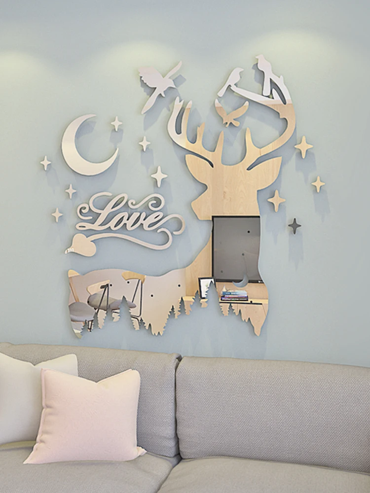 

WS223 New Year's living room bedroom wall decoration room layout ins background wall stickers painted 3D wall paste